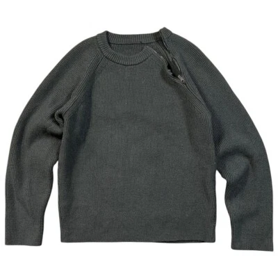 Zegna Sport Asymmetrical Zipper Jumper Wool Knit Pullover Men M - Image 1 of 4