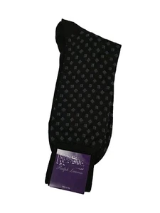 Ralph Lauren PURPLE LABEL Geometric Shapes Black Cotton Socks Large Italy NWT - Picture 1 of 4