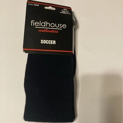 男式/男孩 海军蓝 1 对足球袜 气垫 尺寸:男式:鞋 4-8 女式/男孩鞋 5/10 — 第 1/4 张图片