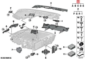 Genuine BMW G70 735i 740dX 740i Headlight repair kit bottom right 63115A5F642 - Picture 1 of 10