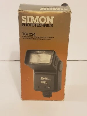 VINTAGE Simon Phototechnics TSi 224 Auto Zoom Bounce-head Thyristor Flash - Image 1 of 4