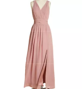MODCLOTH | Embracing Grace Sleeveless Chiffon Maxi Dress in Rose size 12 {NEW} - Picture 1 of 12