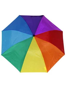 Automatic Open Folding Rain Umbrella, Rainbow - Picture 1 of 3
