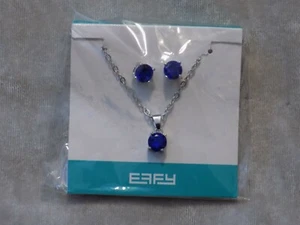 Blue Crystal Necklace Pierced Earrings Jewelry Princess Cruises NEW! - Picture 1 of 2