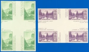 US Scott #769a, #770a Crossed Gutter Blocks of 4, No Gum, SCV $42.50 (SK) - Picture 1 of 1
