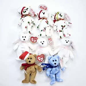 8 TY Beanie Bebés Navidad Vacaciones Peluche Osos con Etiquetas - Imagen 1 de 6