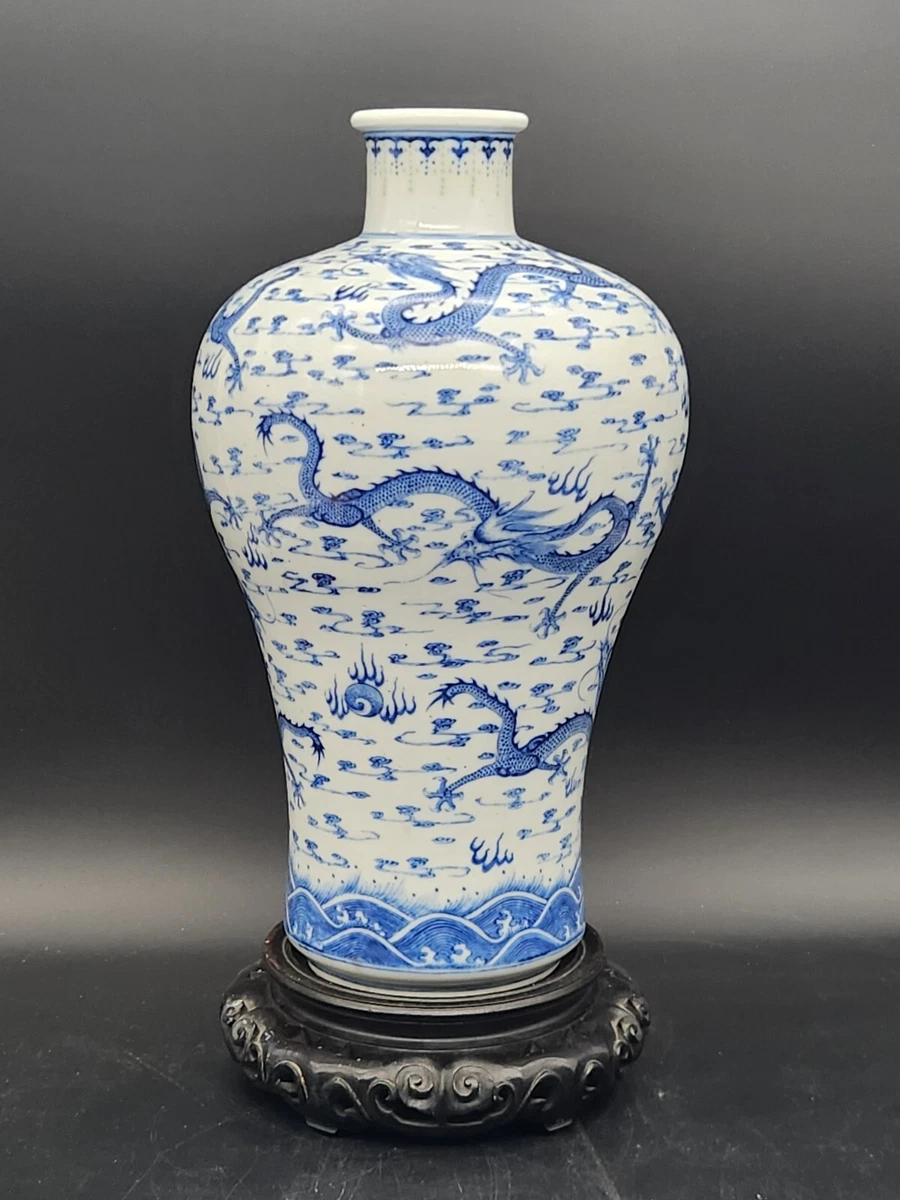 花卉　瓶　中国 1800 年前中国古董蓝色瓷器和陶器花瓶| eBay