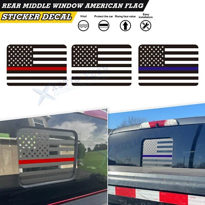 Calcomanía de vinilo de ventana media trasera bandera americana para Ford F-150 F-250 F-350 2015-up Foto 1 de 4