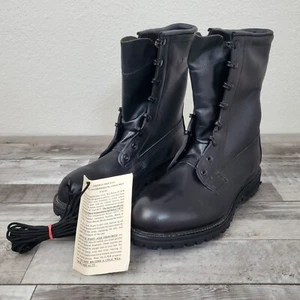NOS Intermediate Cold Wet Boots ICWB Men's 8 XW Black Leather Insulated Army - Picture 1 of 15