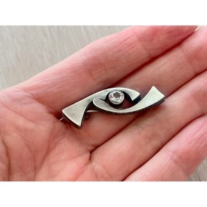 Broche de plata de ley de Karl Laine, joyería finlandesa modernista vintage - Imagen 1 de 7