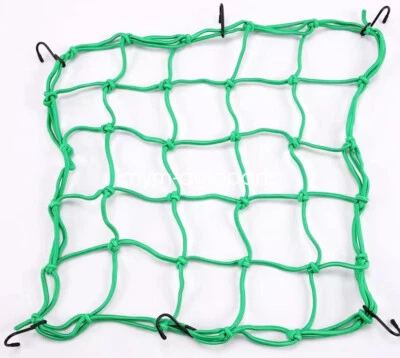 Cargo Net Motorcycle Helmet Mesh Luggage Tie Down Adjustable Bungee Cord 6 Hooks - Image 1 of 4
