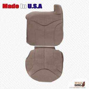 Front Driver Side Bottom & Top Cloth Seat Cover Tan Fits 1999 2000 GMC Sierra - Picture 1 of 5