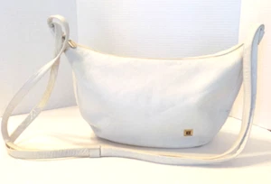vintage 70s Pierre Balmain White Leather half moom HOBO Shoulder Bag purse - Picture 1 of 17