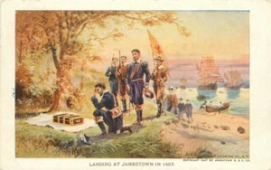 Exposición impresión artística 1907 Jamestown Virginia postal aterrizaje 20-7972 - Imagen 1 de 2