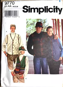 Simplicity Schnittmuster Weste Mütze Herren Damen Neu ungeschnitten #9770 - Bild 1 von 2