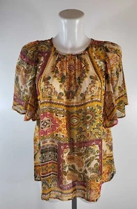 Ladies new Ex M&Co Chiffon Top blouse size 10 12 14 16 18 - Picture 1 of 6