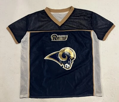 Футболка молодежная Los Angeles Rams двусторонняя сине-белая с флагом НФЛ размер L - Изображение 1 из 4