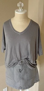 MICHAEL STARS Ellenbogen Rollärmel T-Shirt & Leinen Utility Pull-On Minirock Set XS - Bild 1 von 13