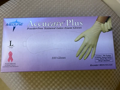 Luvas de látex Medline tamanho G. Novo estoque antigo - Imagem 1 de 2
