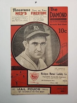 1935 Detroit Tigers vs New York Yankees cartão de pontuação Lou Gehrig - Imagem 1 de 4