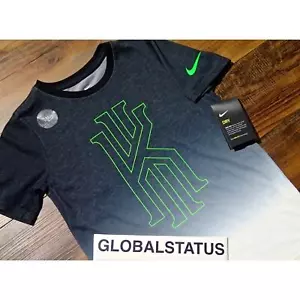 NIKE YOUTH BOYS KYRIE DIP DYE OMBRE WHITE BLACK GREEN SHIRT SMALL (862708-100) - Picture 1 of 10