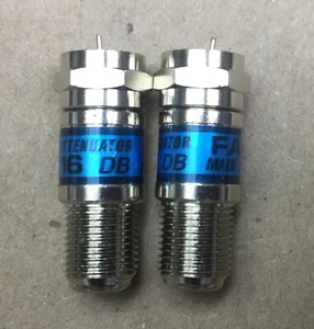 RF Toner FAM-16  75 Ohm 16dB Attenuators TV Lot of 2 - Picture 1 of 5