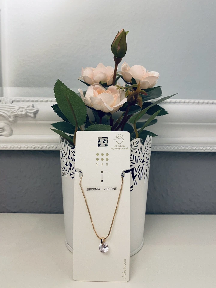 SIX Damen Halskette mit Zirkoniastein (NEU)