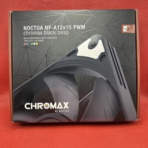 Noctua NF-A12x15 PWM Chromax Black Premium Leiser Slim Lüfter, 4-Pin 120x15mm - Bild 1 von 2