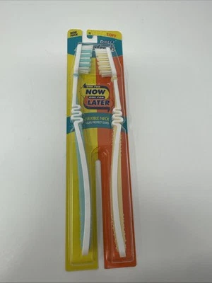 Cepillo de dientes suave cuello flexible Aquafresh vintage #31 paquete de 2 unidades 2002 NUEVO NOS Foto 1 de 4