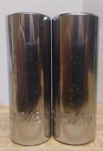 LOT OF 2 PROTO PROFESSIONAL 1/2 DRIVE 12 POINT DEEP SOCKETS NR 7/8, 15/16 - Bild 1 von 5
