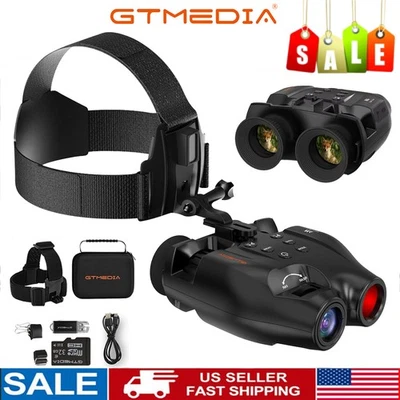 Night Vision Goggles Head Mount 850nm Infrared Binoculars IR Camera for Hunting - Image 1 of 4