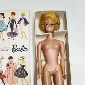 1958 Mattel Barbie Bubble Cut Blonde Doll Marked Japan With Original Box # 850 - Picture 1 of 8