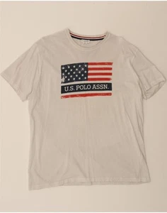 U.S. POLO ASSN. Mens Graphic T-Shirt Top 3XL White Cotton QE05 - Picture 1 of 4
