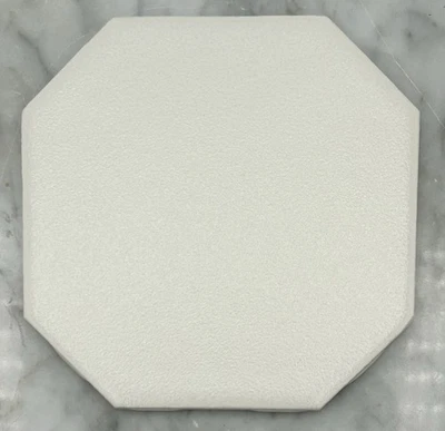 1 pc. Octagon Ceramic Tile 4.25" Antique White Ivory Crystalline American Olean - Image 1 of 4