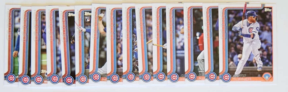 2025 Topps Update Team Sets  Chicago Cubs Set of 15 Baseball Cards - Image 1 of 1