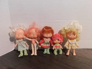 American Greetings Strawberry Shortcake Lot of 5 Vintage Dolls Lemon, Cherry 80s - Picture 1 of 2