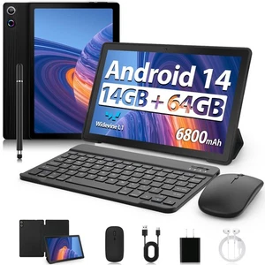 Tablet, 11 Inch Android 14 Tablets, 14GB RAM+64GB ROM (TF 1TB) with Octa-Core... - Picture 1 of 7