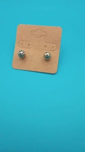 Filigree Round Gold Tone Stud Earrings Pierced - Picture 1 of 4