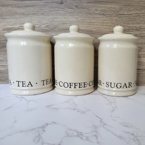 DMD David Mason Design Vintage Stars Cream Ceramic Tea Coffee Sugar Jars Ceramic - Picture 1 of 11