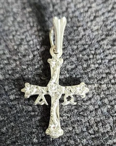 Small Alpha Omega Victory Cross Cruz de la Victoria Pendant 925 Sterling Silver - Picture 1 of 5