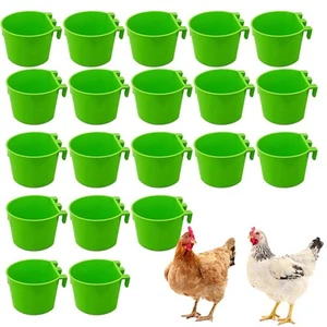 Hanging Chicken Feeder, 20pcs Chicken Water Cups, Plastic Cage Cups for Chick... - Picture 1 of 7