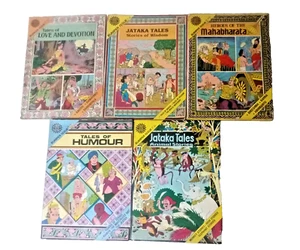  Amar Chitra Katha Cuentos Populares Niños Colecciones Indias 5 Parachoques Edición Año 1990 - Imagen 1 de 6