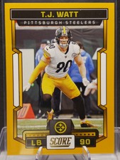 2023 Score T.J. Watt #222 Gold Card Pittsburgh Steelers Color Match