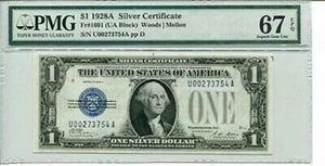 FR 1601 1928A $1 Silver Certificate 67 Super GEM Uncirculated EPQ - Picture 1 of 2