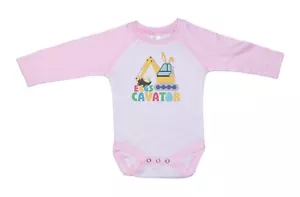 EASTER BUNNY BABY BODYSUIT, Eggscavator, CUTE INFANT ROMPER, CHILD'S RAGLAN - Picture 1 of 16