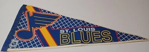 Original Vintage 1980's St.Louis Blues NHL Hockey Team Pennant Sign - Picture 1 of 4