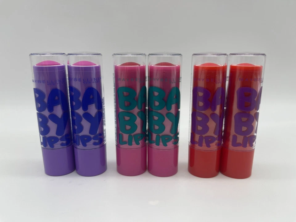 Maybelline Baby Lips Lip Balm WInter Flush Pink Wishes Ruby Star 2 Each LOT OF 6 — 第 1/4 张图片