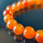 Natural Orange Agate Bead 8mm Stretch Bracelet Chakra Healing UK