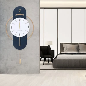 Stylish Large Silent Metal Wall Clock Battery Operated Living Room Home Decor - Picture 1 of 12