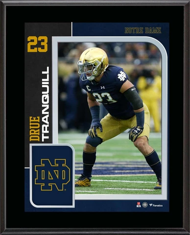 Drue Tranquill Notre Dame Fighting Irish 10.5" x 13" Player Plaque Cover